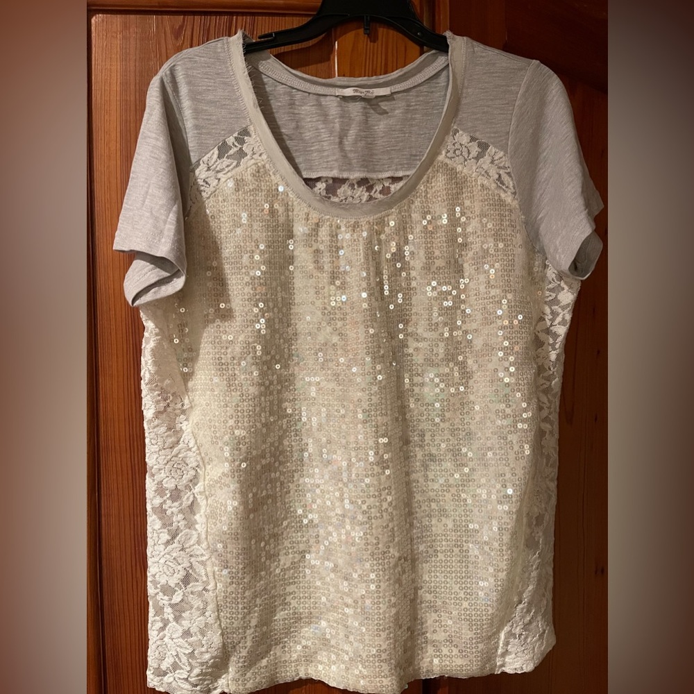 Miss Me sequin/lace top